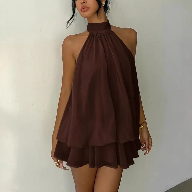 Elegant Halter Mini Dress