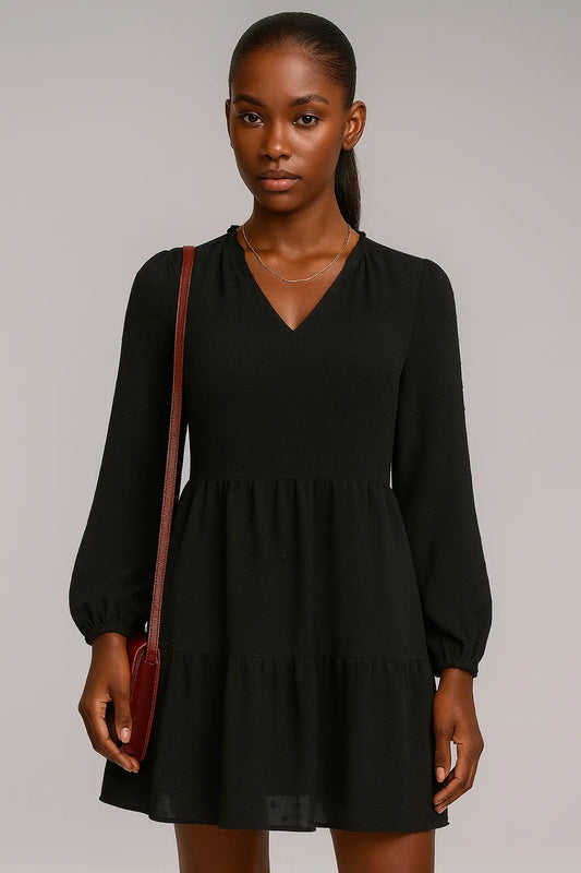 Elegant Chiffon V-Neck A-Line Dress