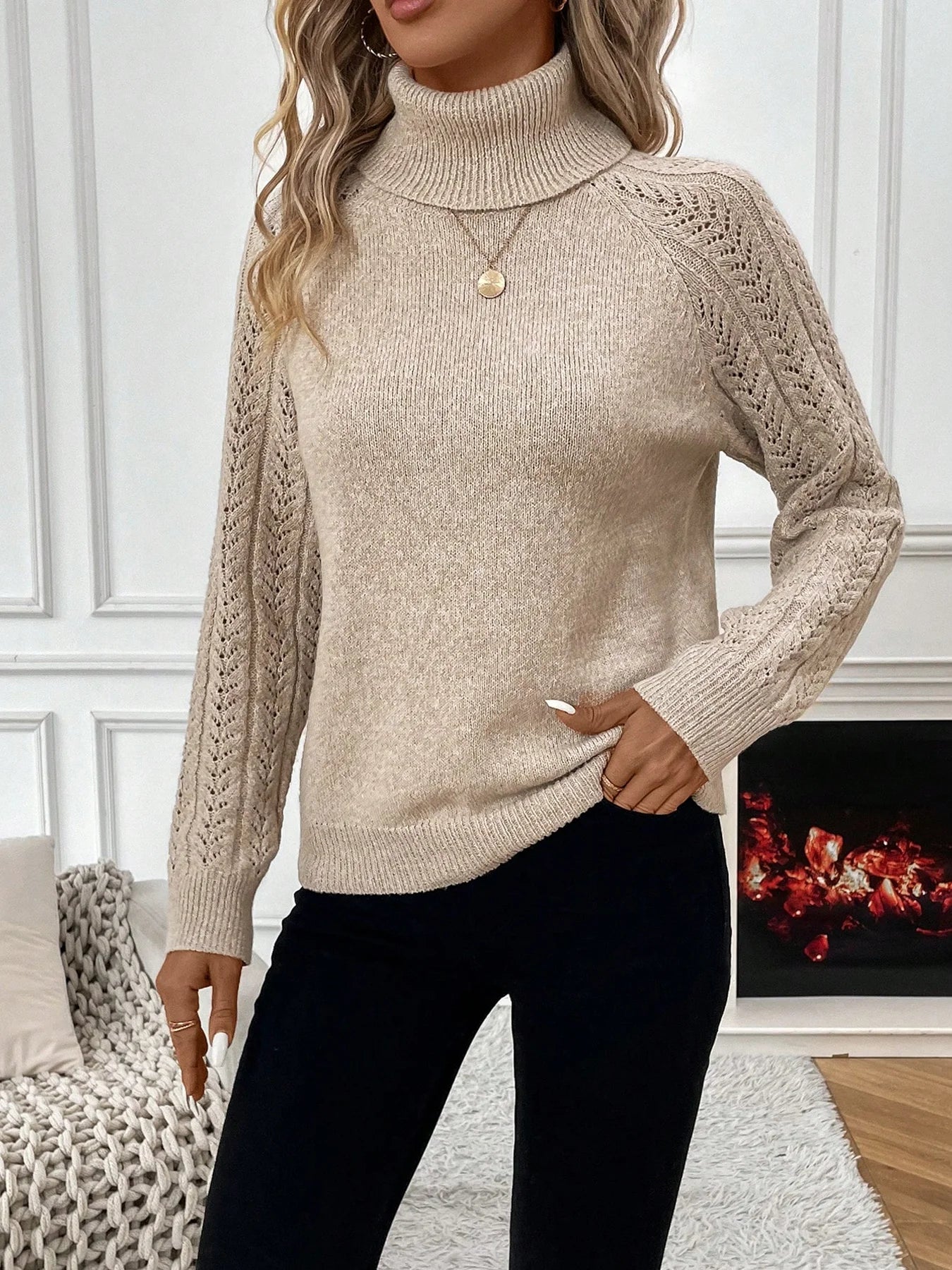 Structured Cable Turtleneck Layer
