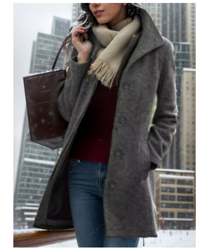 Wool Blend Mid-Length Coat