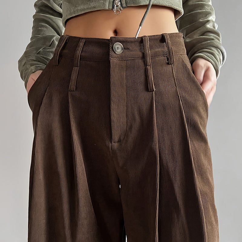 High-Waisted Pleated Wide-Leg Pants