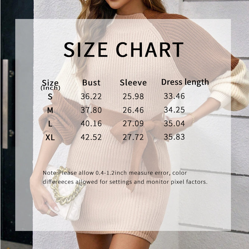 Color Block Sweater Midi Dress