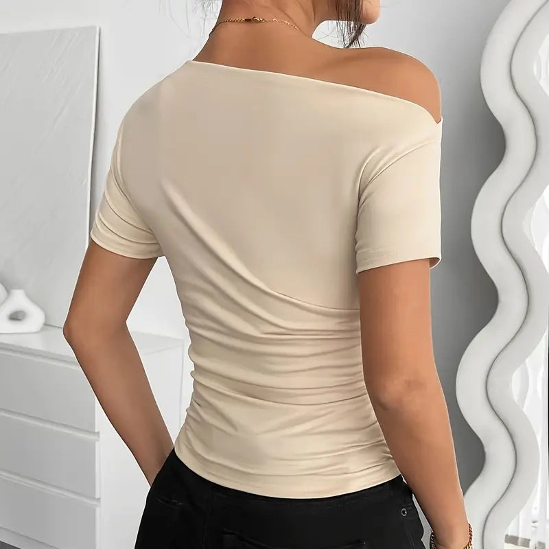 Y2K Ruched One Shoulder Top