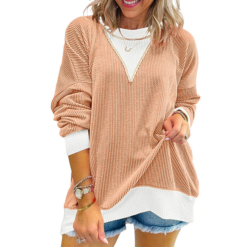 Color Block Crewneck Sweatshirt