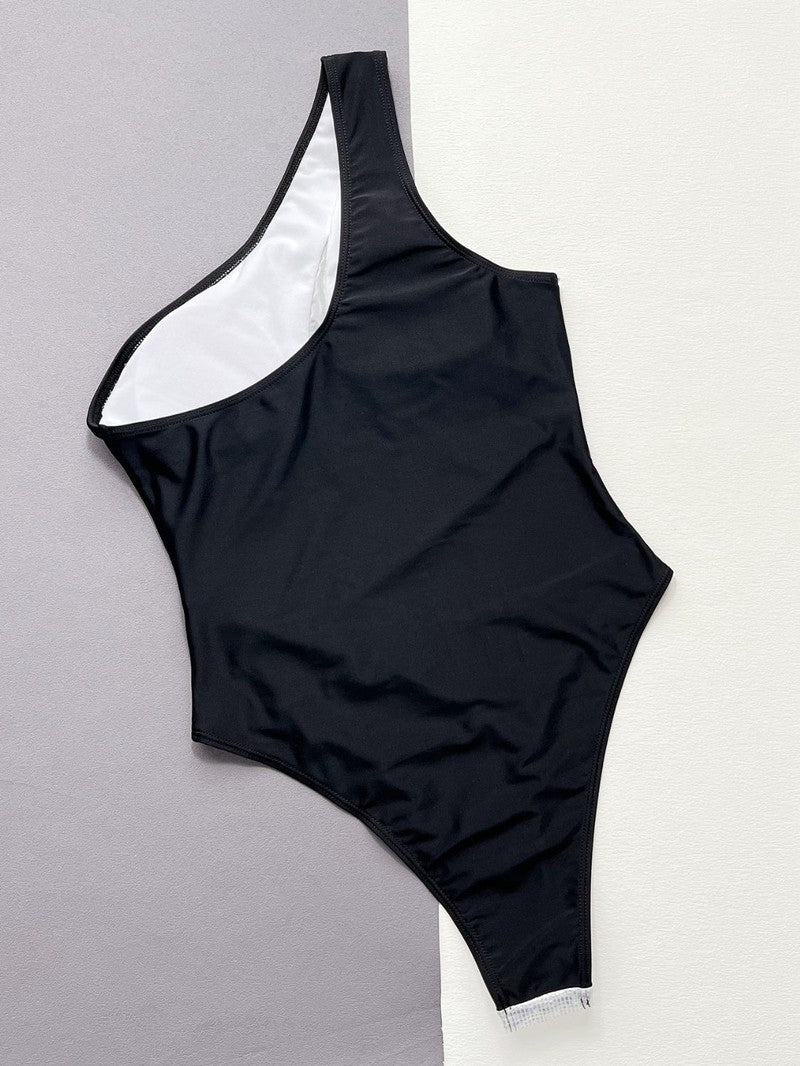 Contrast Panel One-Piece Swimsuit-6