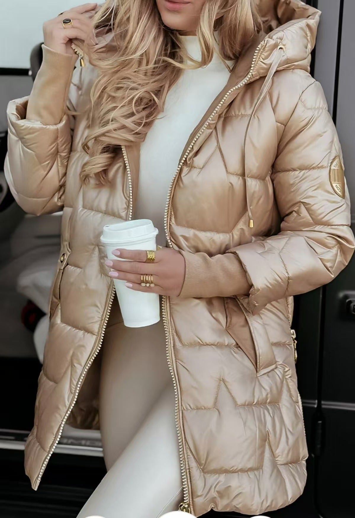 Chic Hooded Down Cardigan Coat
