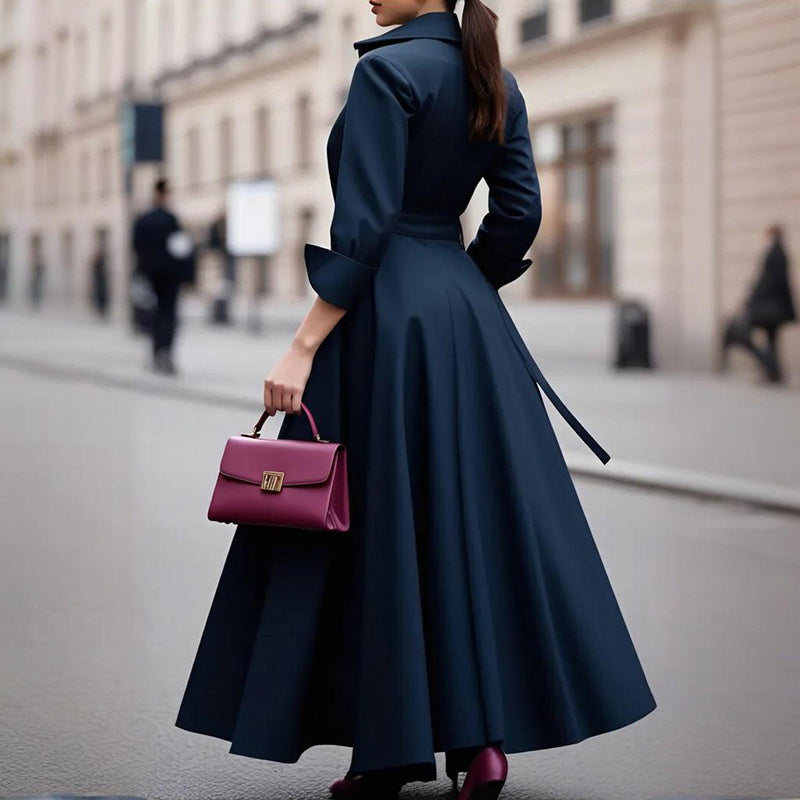 V-Neck Tie Waist Midi Dress