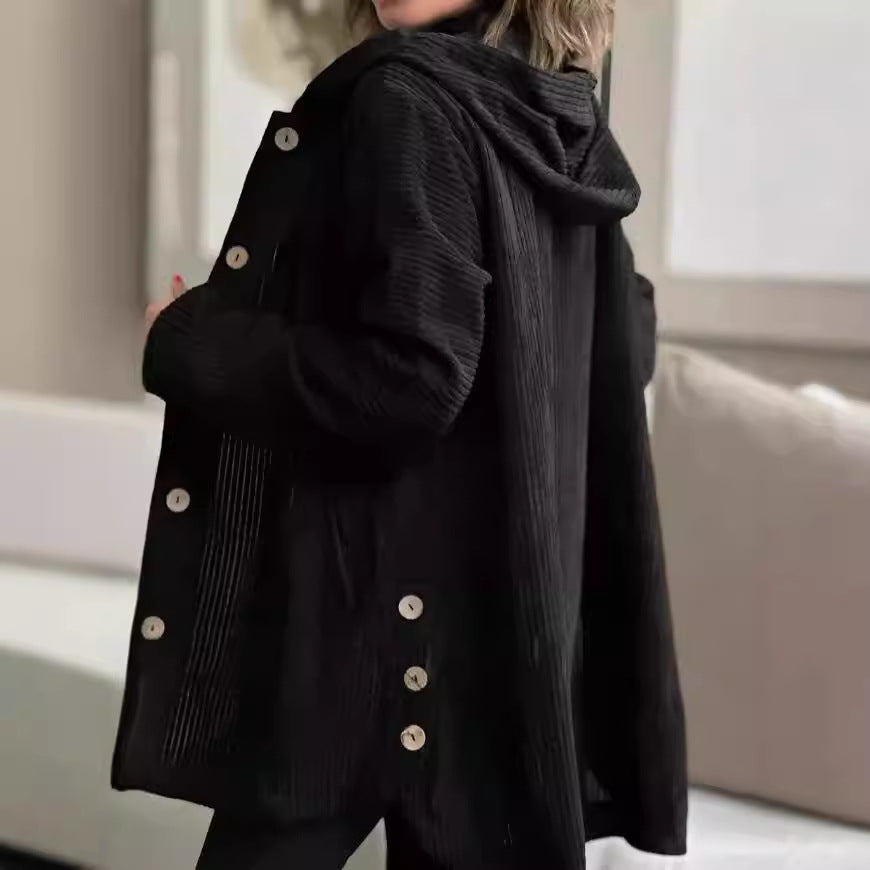 Cozy Corduroy Hooded Jacket
