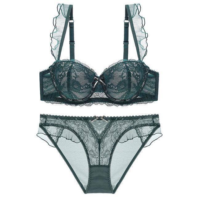 Comfortable Underwire Bra for 36C Breasts-Green-6