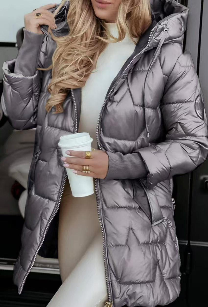 Chic Hooded Down Cardigan Coat