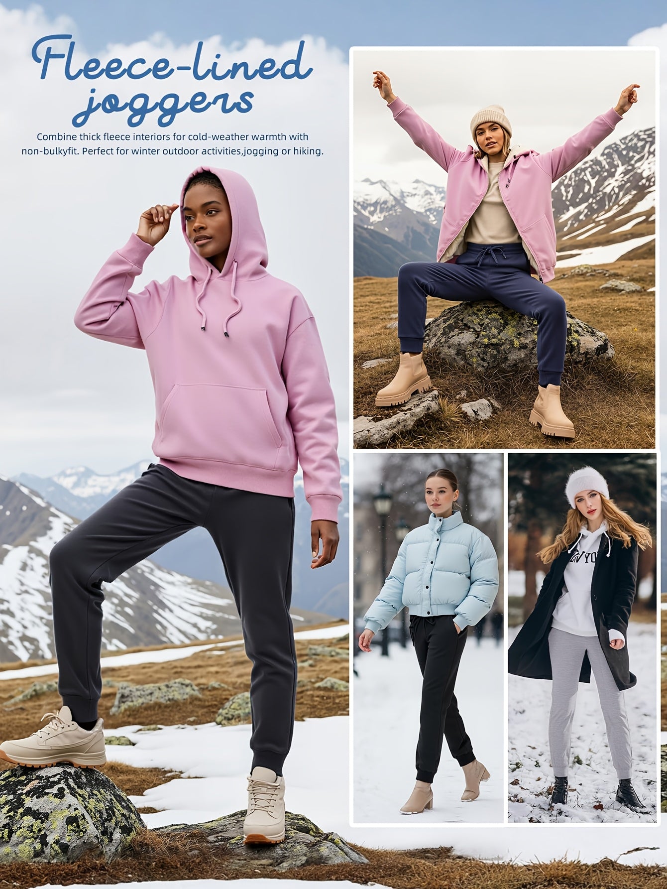 Fleece Jogger Sweatpants for Women