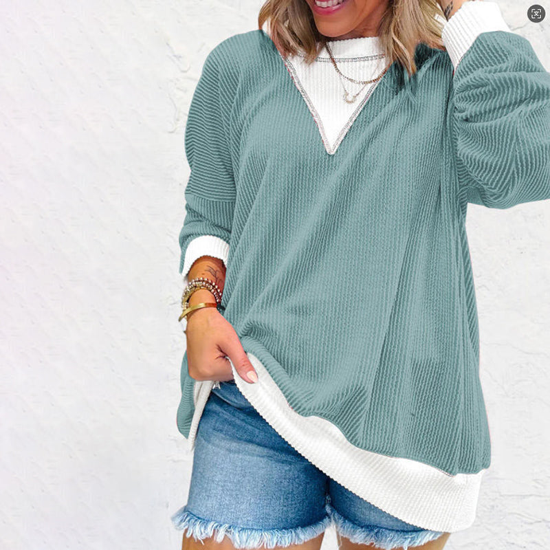 Color Block Crewneck Sweatshirt