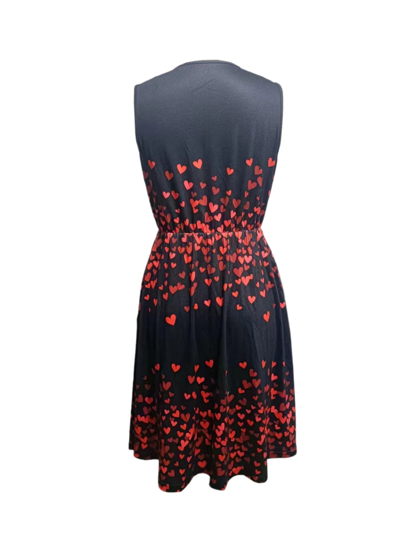 Ladies' V-Neck Heart Print Off Shoulder Dress | Casual and Flirty Summer Style