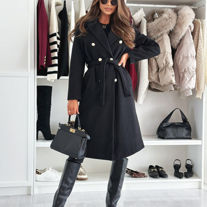 Wool Double-Breasted Trench Coat