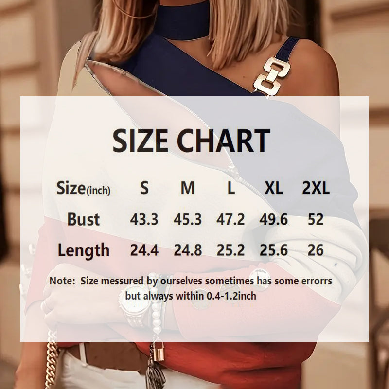 Elegant Zip-Front Cold Shoulder Top