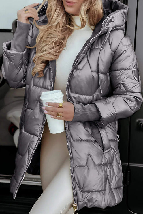 Chic Hooded Down Cardigan Coat