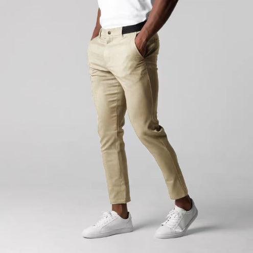 Men's Slim Fit Gray Business Suit Pants | Straight-Leg Dress Pants