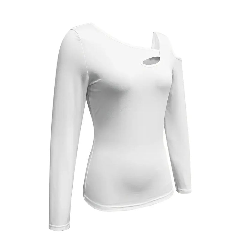 Cut-Out Off Shoulder Long Sleeve Top