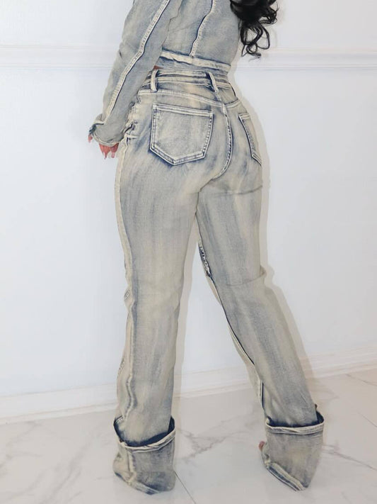 High Stretch Washed Denim Jacket