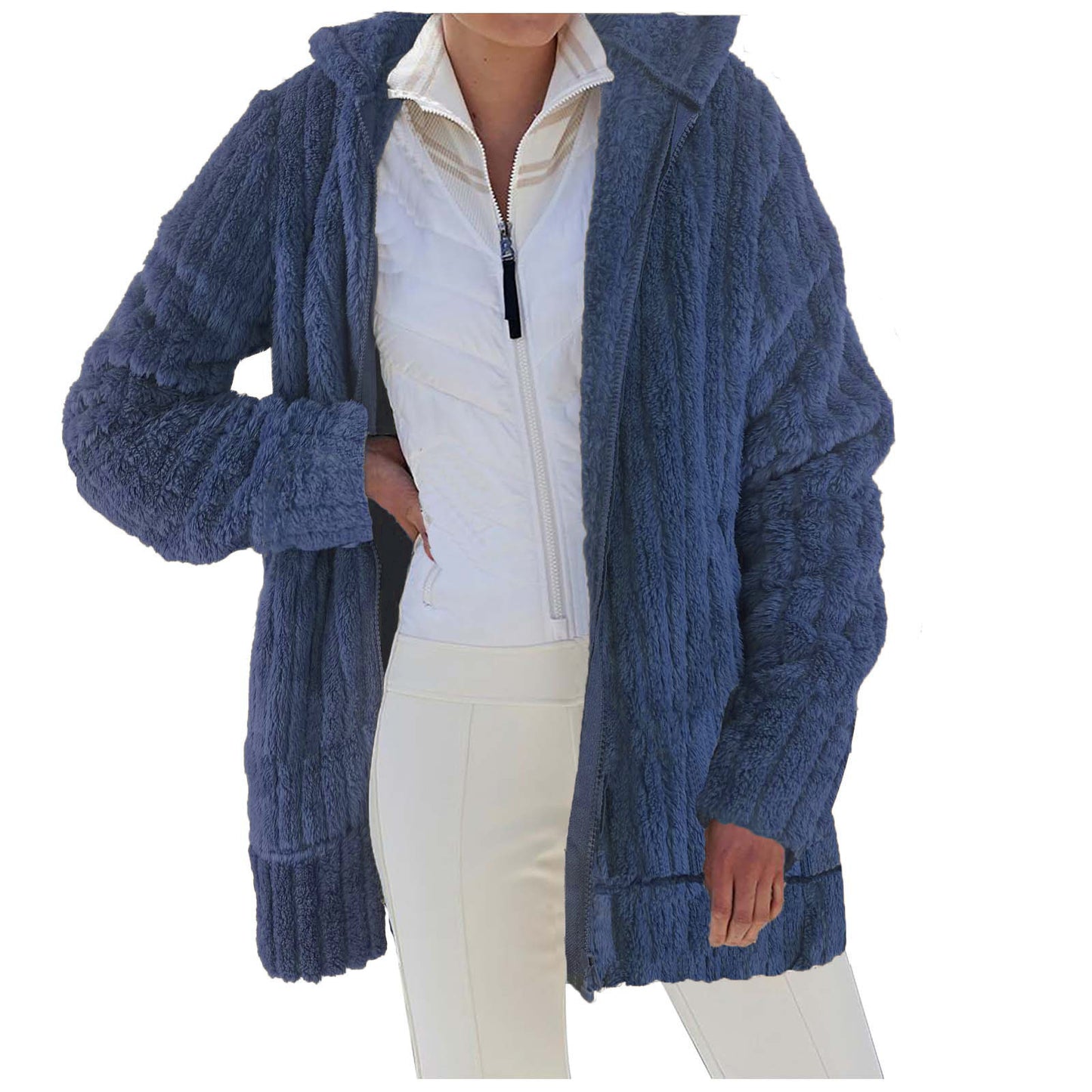 Cozy Plush Hooded Zip Jacket