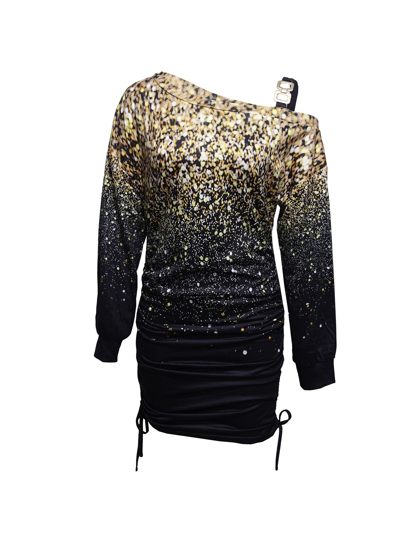 Gold-to-Black Ombre Glitter Mini Dress