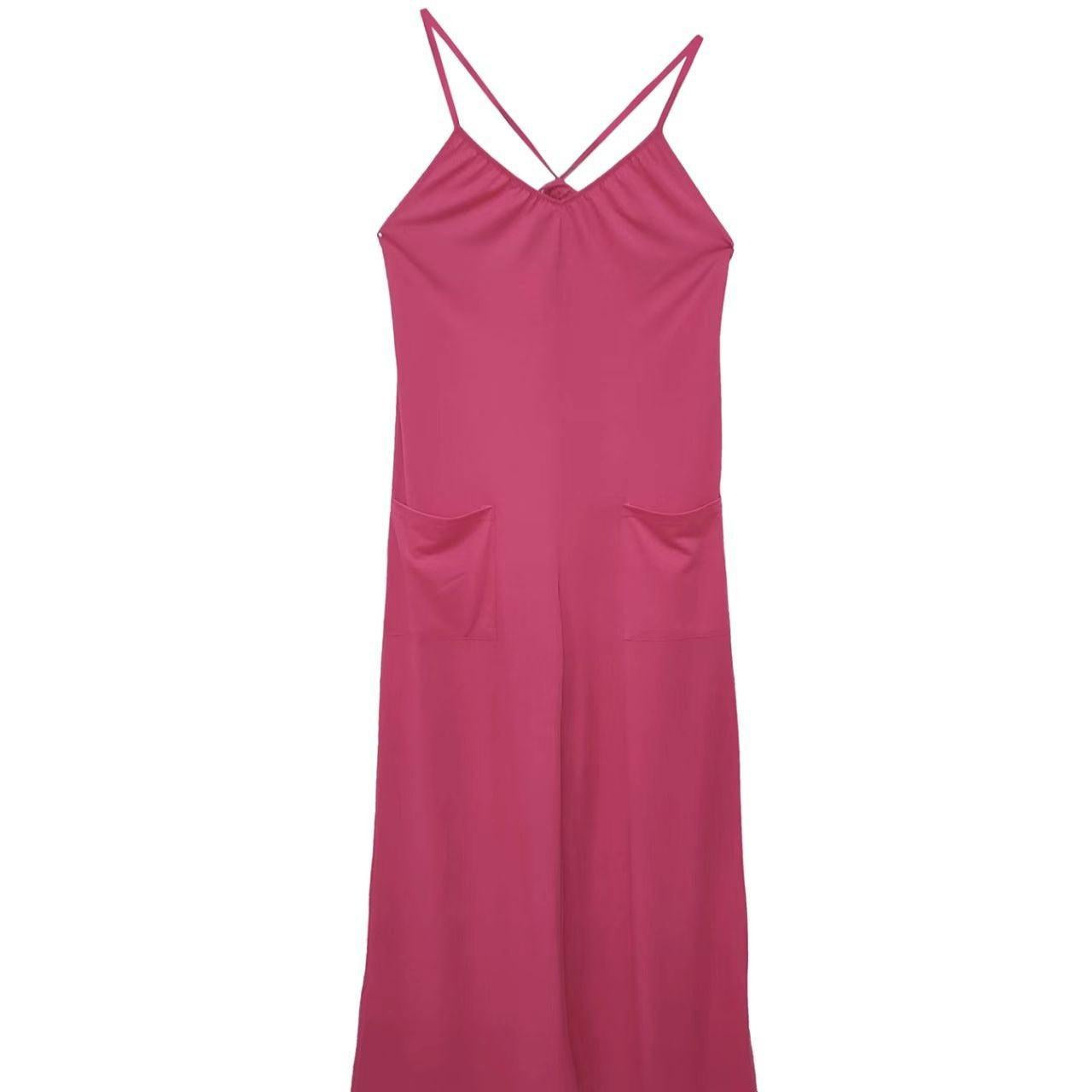 Women's Cross Backless Wide-Leg Jumpsuit | Stylish Camisole Skirt Jumpsuit