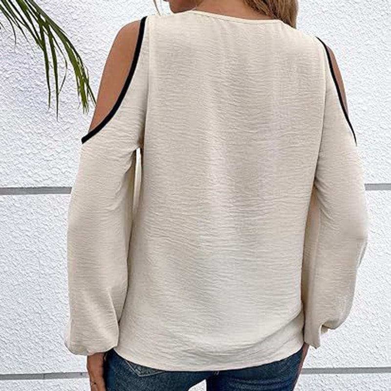 Cold Shoulder Colorblock Tee