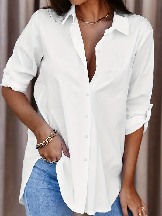 Women's Simple Casual Long-Sleeved Shirt – Versatile for All Seasons