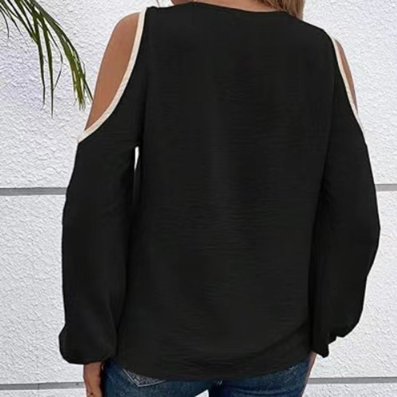 Cold Shoulder Colorblock Tee