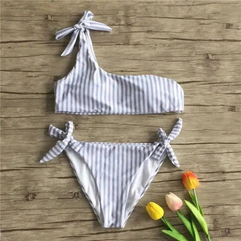 Ladies' split swimsuit-Grey-4