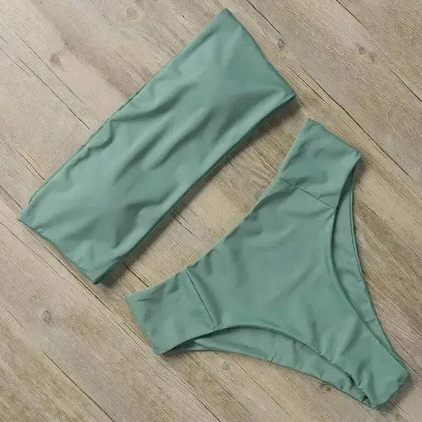 Bandage Bikini Swimwear Women Swimsuit High Waist Bikini Set-B1663AG-5