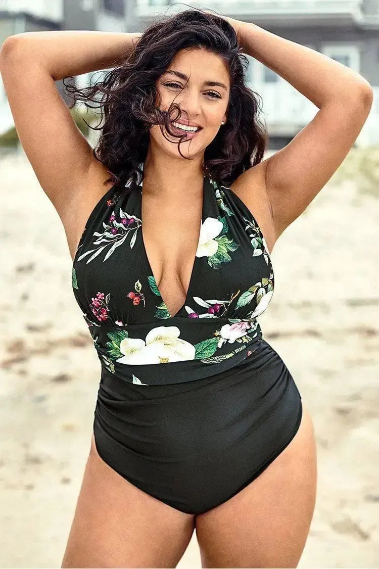 Bikini Deep V Cover Belly Swimsuit-2