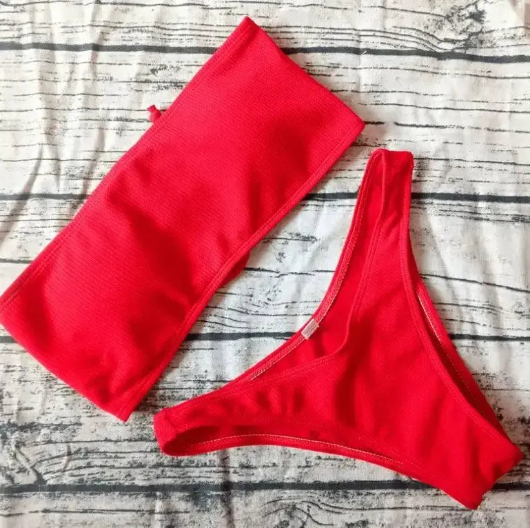 Bikini ladies swimwear-Red-3
