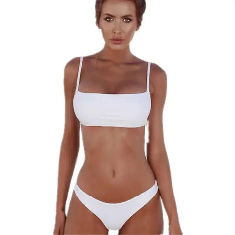 Bikini Split Swimsuit Hot Style For Women-White-4