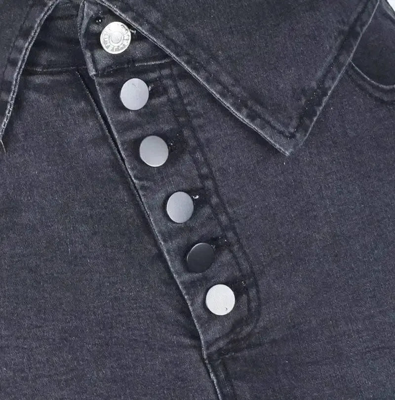 Button cuffed high-rise jeans-6