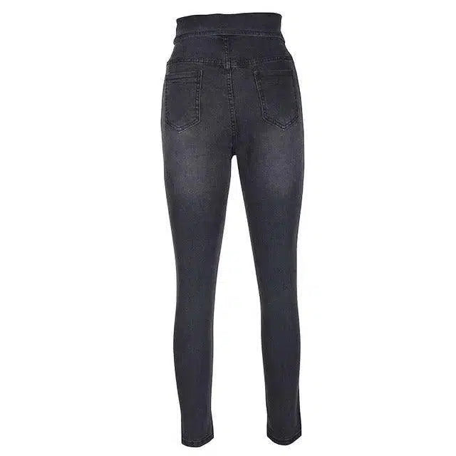 Button cuffed high-rise jeans-7