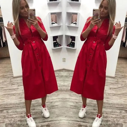 Casual Dresses with Sashes-1