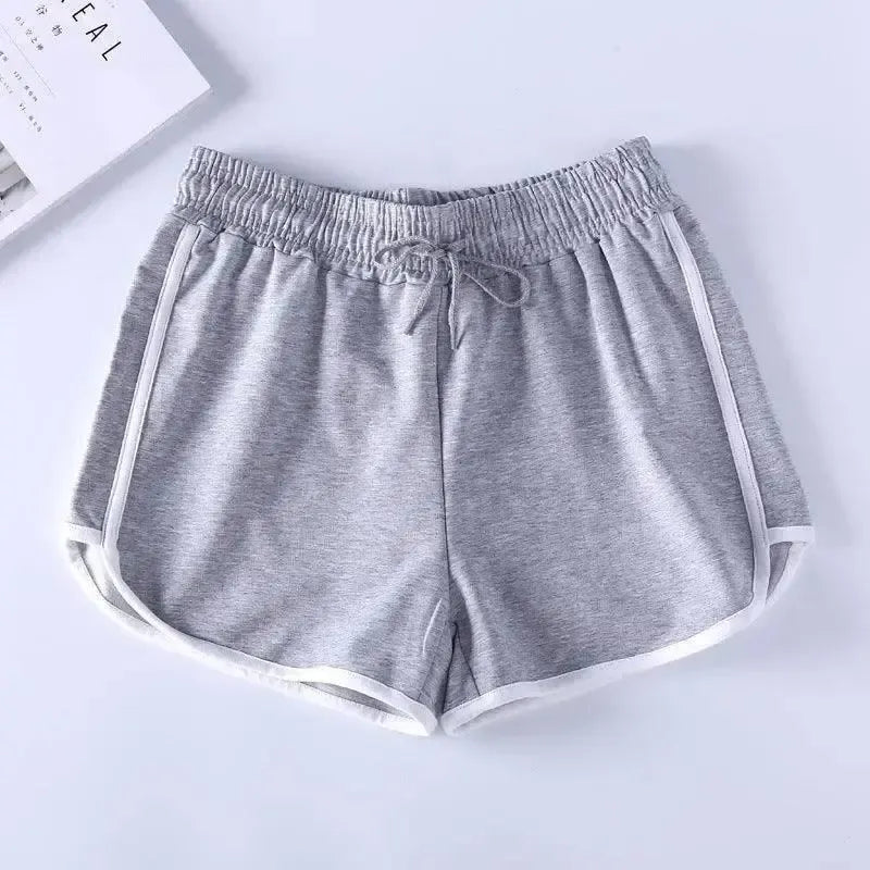 Casual sports shorts-Greywhitebars-24