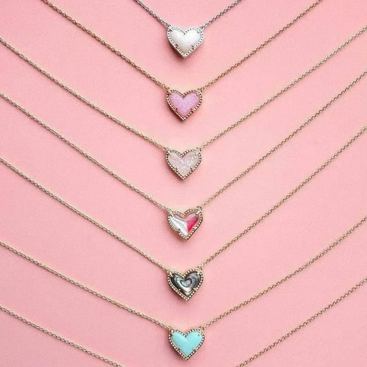 Heart-shaped Necklace Adjustable Peach Heart Natural Stone Clavicle Chain Love Necklace For Women Valentine's Day-1