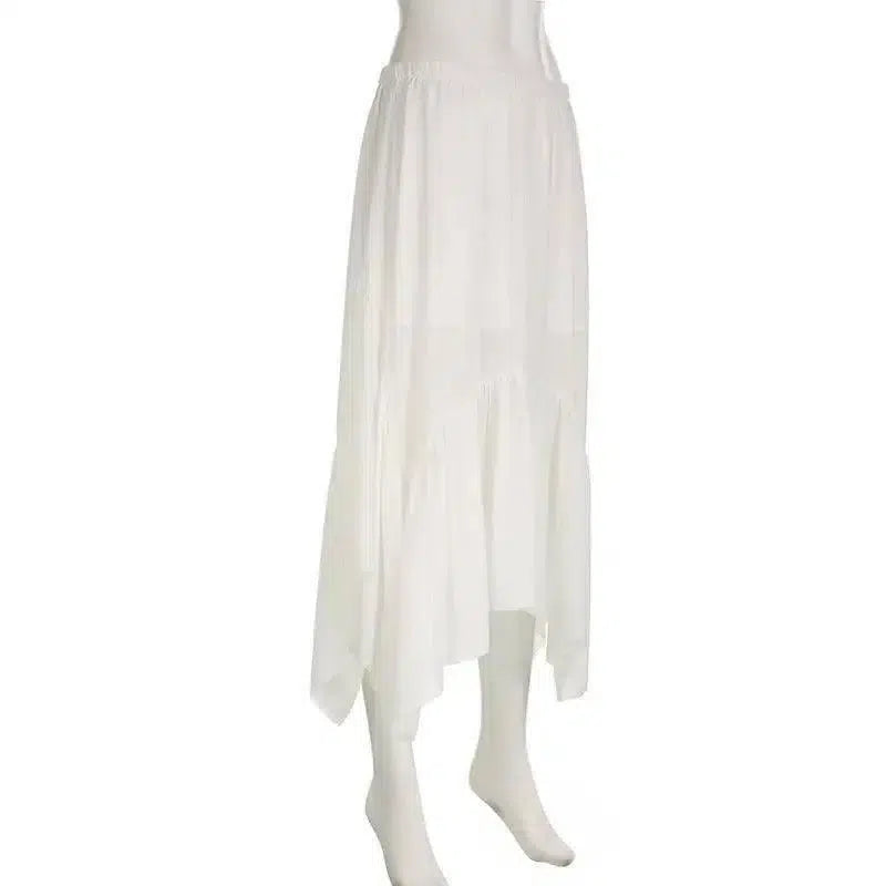 Cotton Vacation Beach Casual Irregular Long Dress-4