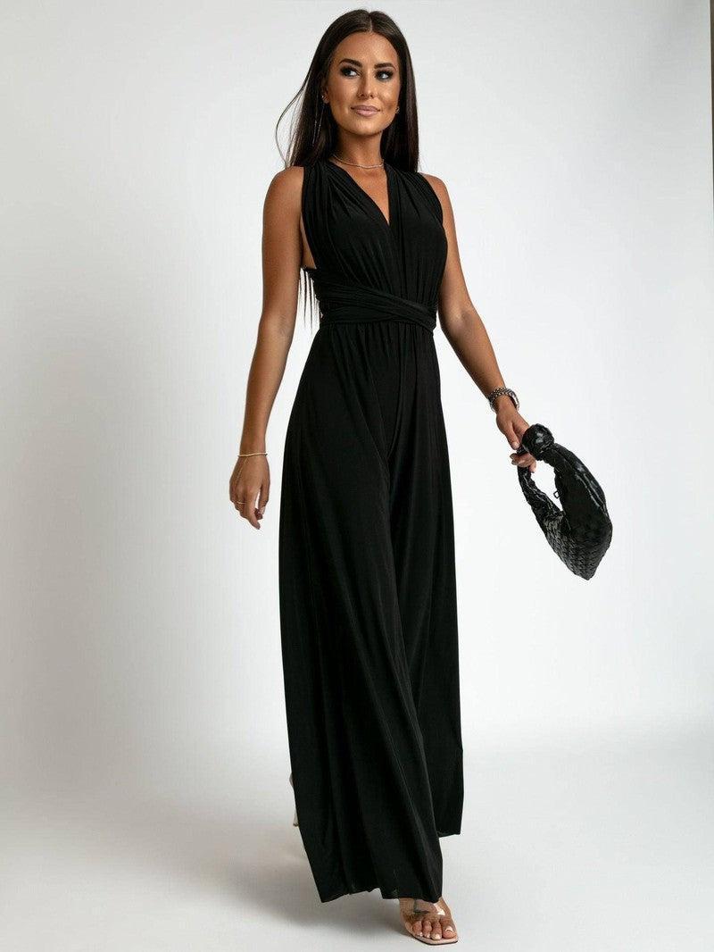 Deep V-neck Sleeveless Backless Siamese Suit 2XL / Skin Color-S-4