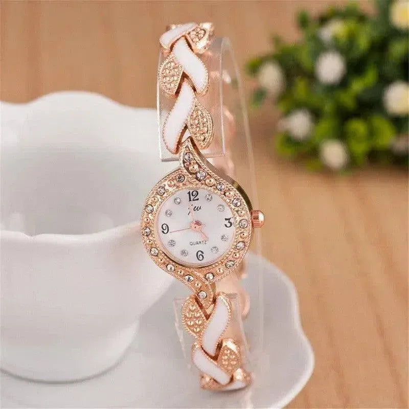 Leaf bracelet quartz wrist watch-9