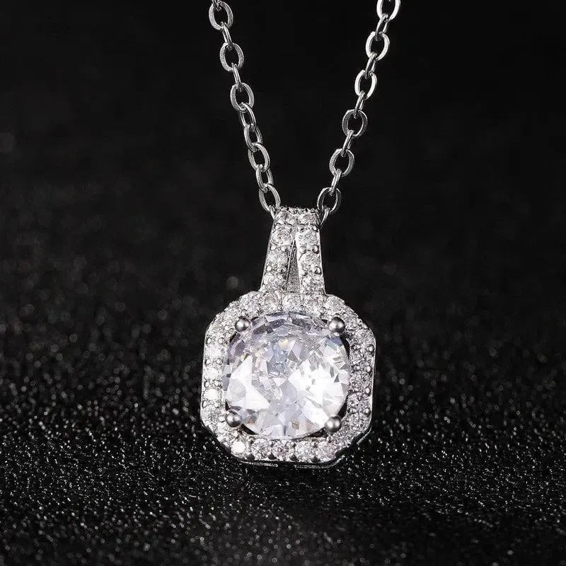 Perfume Bottle Pendant Necklace Women's Full Diamond-1