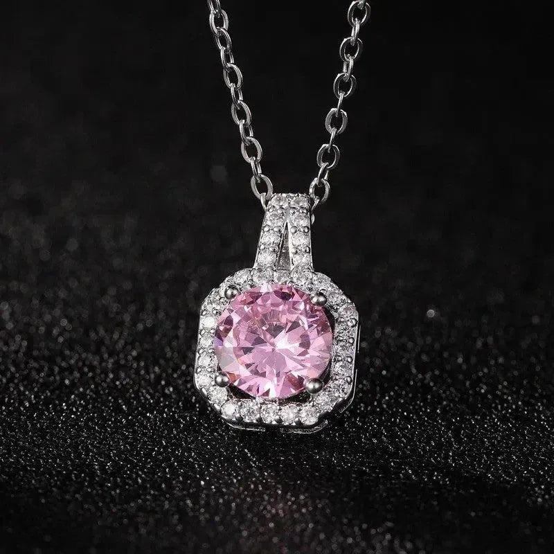 Perfume Bottle Pendant Necklace Women's Full Diamond-10