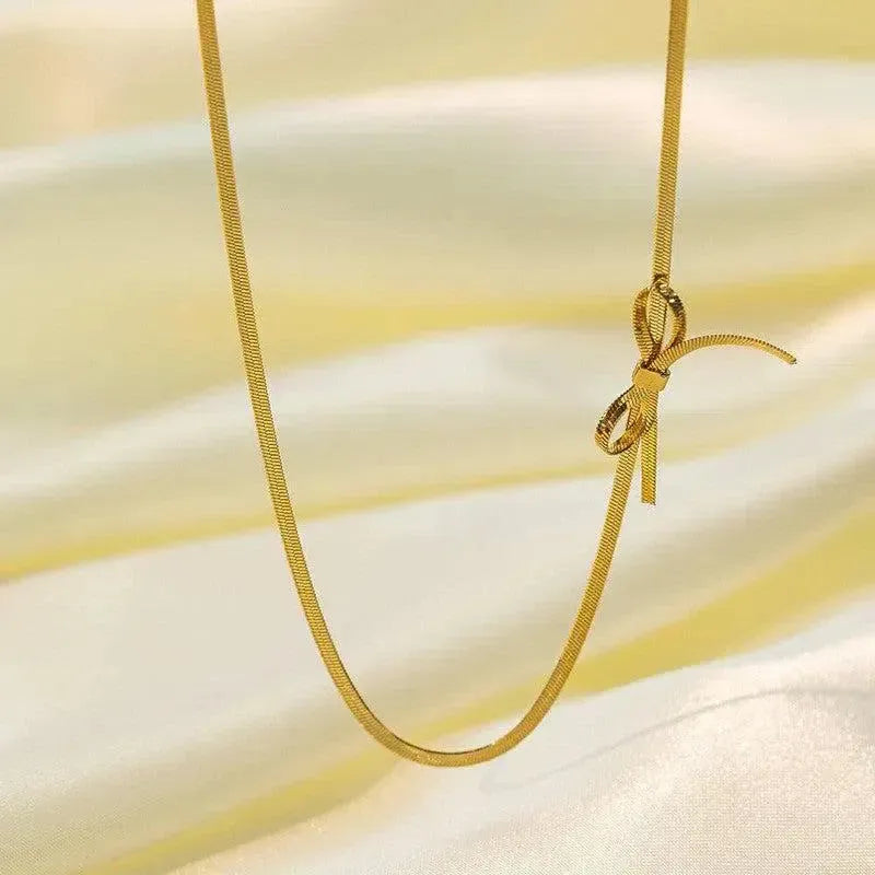 Women's Fashion Minimalist Bowknot Necklace-3