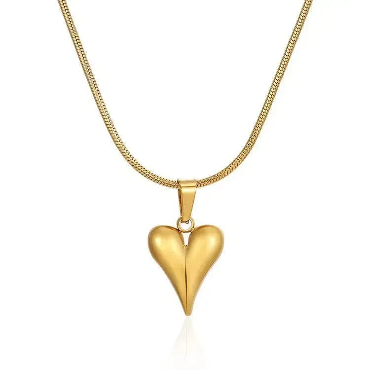 Retro Heart-shaped Necklace Stainless Steel Personalized Love Necklace For Women's Jewelry Valentine's Day-7