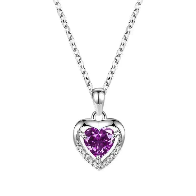 925 Heart-shaped Rhinestones Necklace Luxury Personalized Necklace For Women Jewelry Jewelry Valentine's Day Gift-9