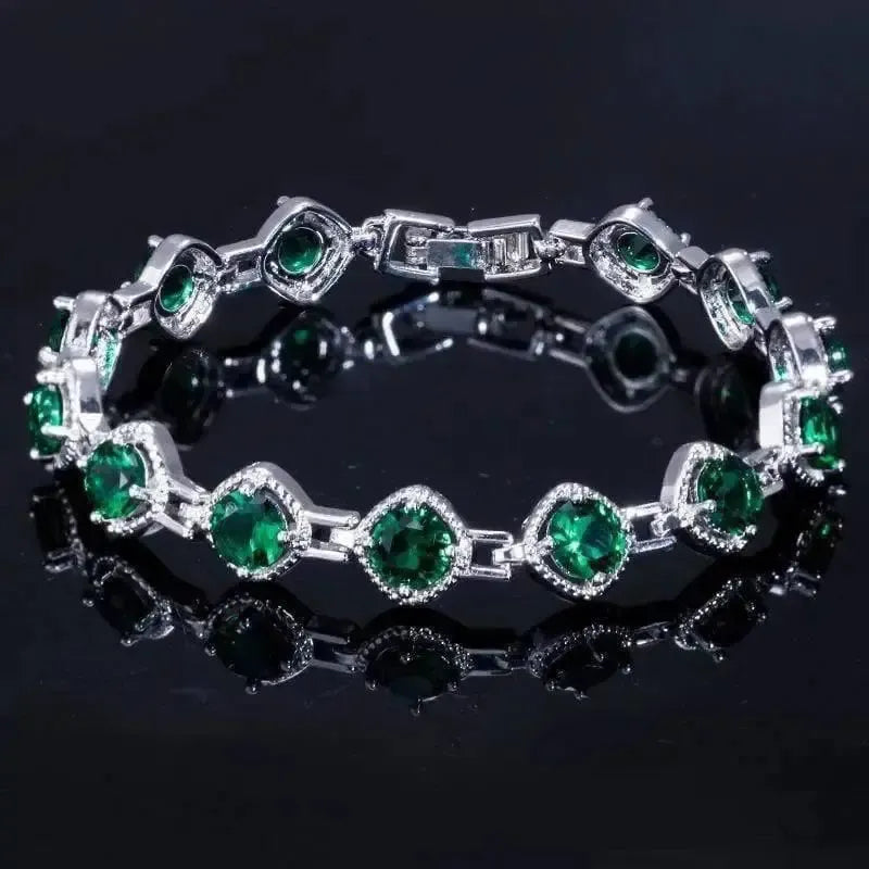 Elegant Rhinestone Chain White Gold Color Shiny Sqaure Cubic-5