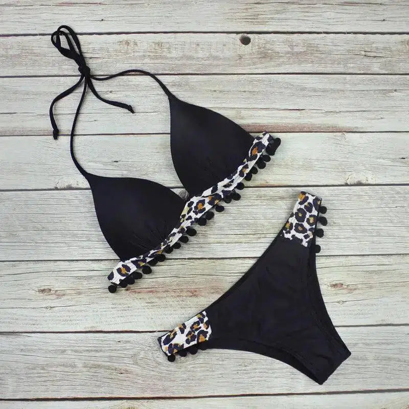 European And American Leopard Ball Hard Cover Backless-BlackLeopard-1