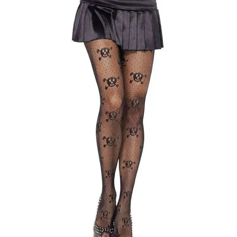 European And American Stockings Black Jacquard-2